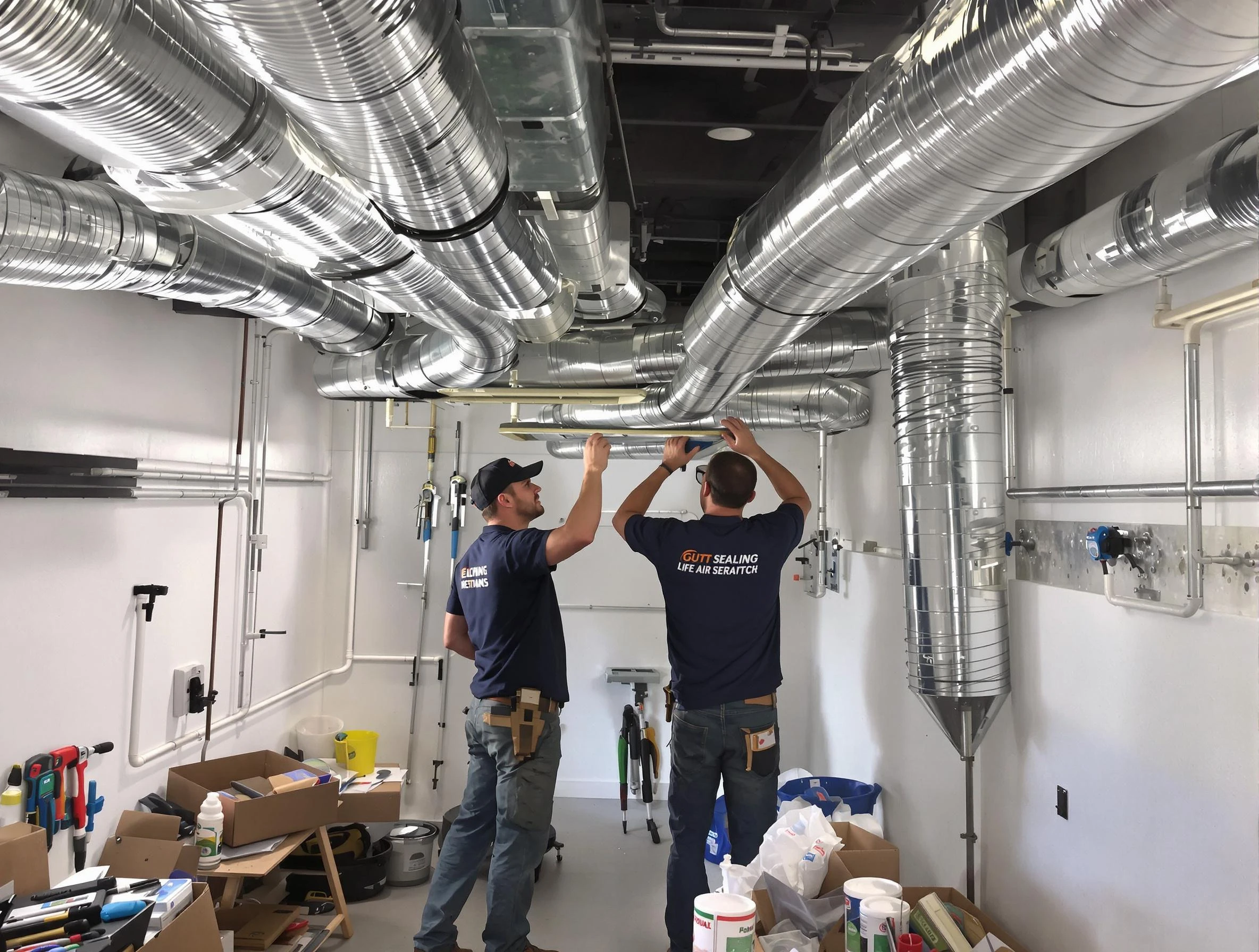 Fitchburg Air Duct Cleaning technician applying professional duct sealing solutions in Fitchburg
